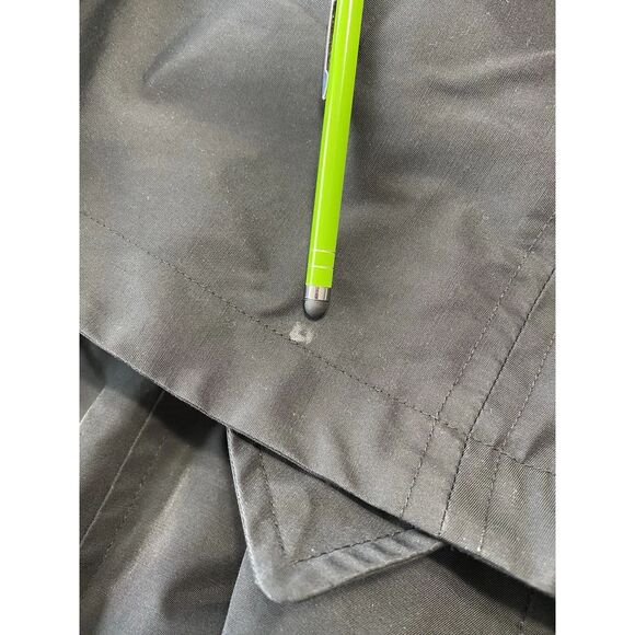 London Fog Lined Black Women's 3X Trench Rain Coat Hooded Silver Clasp Closer - Picture 5 of 12